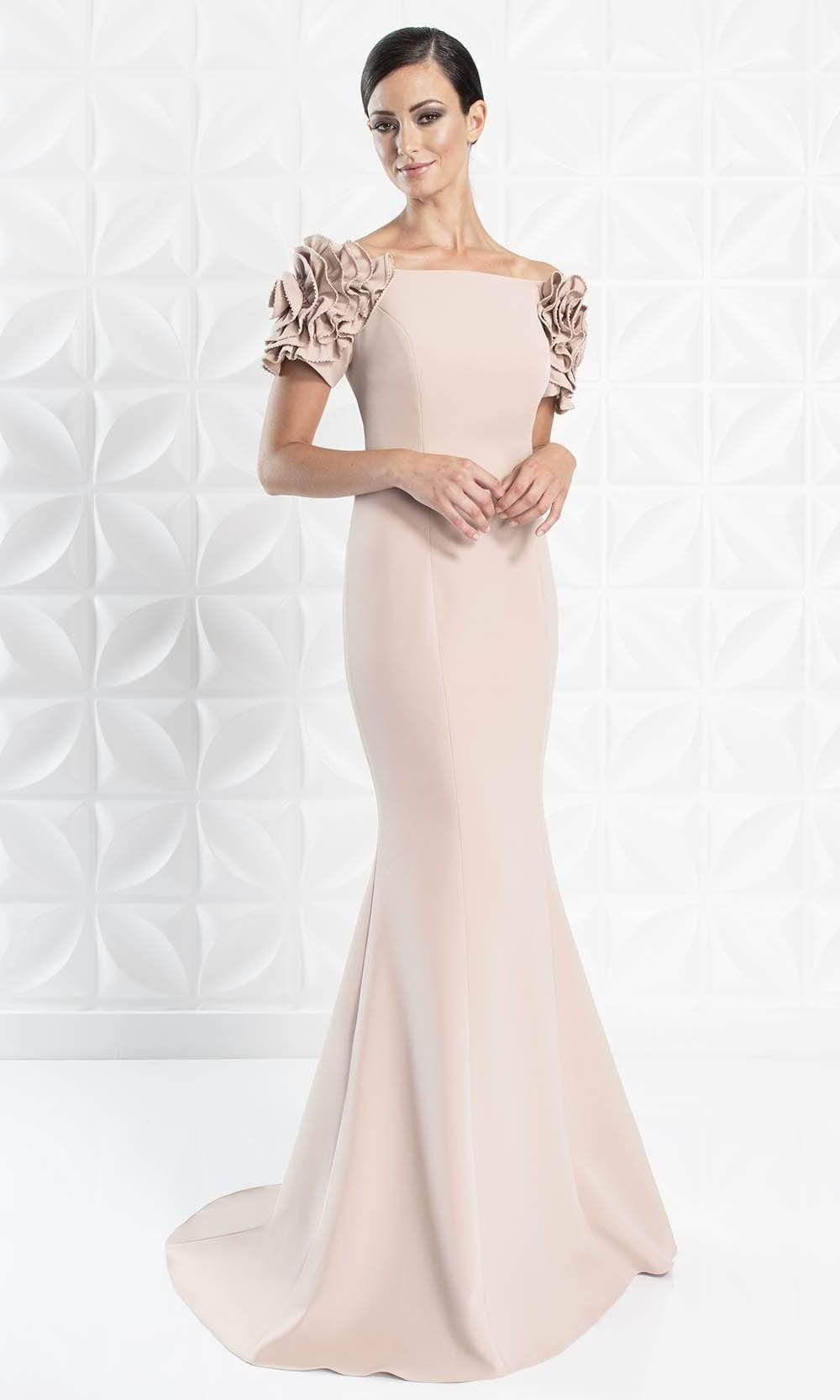 Alexander by Daymor - 1270 Embellished Bateau Long Trumpet Dress
