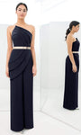 Sophisticated Strapless Asymmetric Wrap Belted Pleated Crepe Natural Waistline Jumpsuit