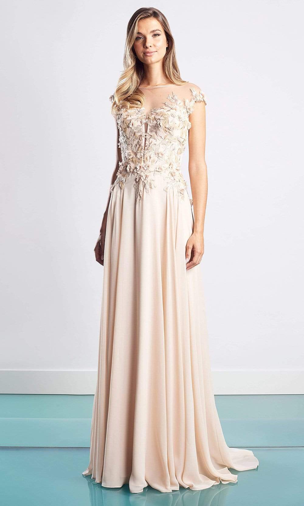 Alexander by Daymor - 1452 Floral Embroidered Chiffon Gown
