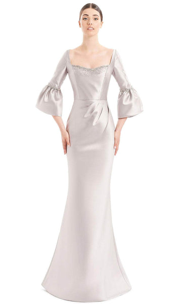 Modest Beaded Button Closure Floor Length Mermaid Long Sleeves Natural Waistline Fall Sweetheart Dress