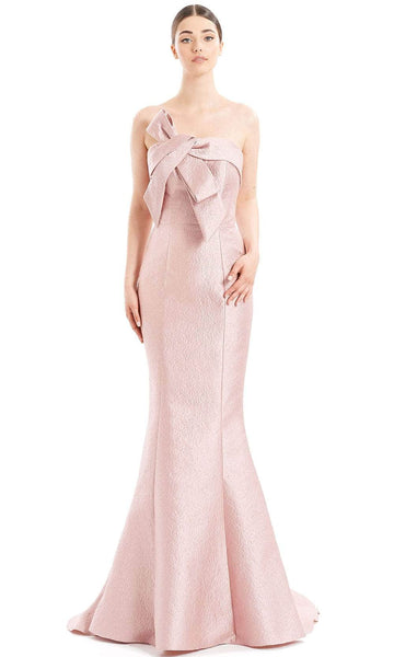 Sophisticated Strapless Straight Neck Fit-and-Flare Mermaid Natural Princess Seams Waistline Fitted Jacquard Crystal Back Zipper Beaded Open-Back Pleated Floor Length Evening Dress with a Brush/Sweep 