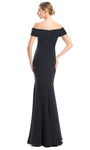 Floor Length Wrap Back Zipper Pleated Beaded Fitted Straight Neck Off the Shoulder Linen Mermaid Natural Waistline Dress