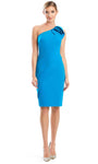 Sophisticated Above the Knee Sheath Sleeveless Back Zipper Asymmetric Natural Waistline Sheath Dress/Homecoming Dress