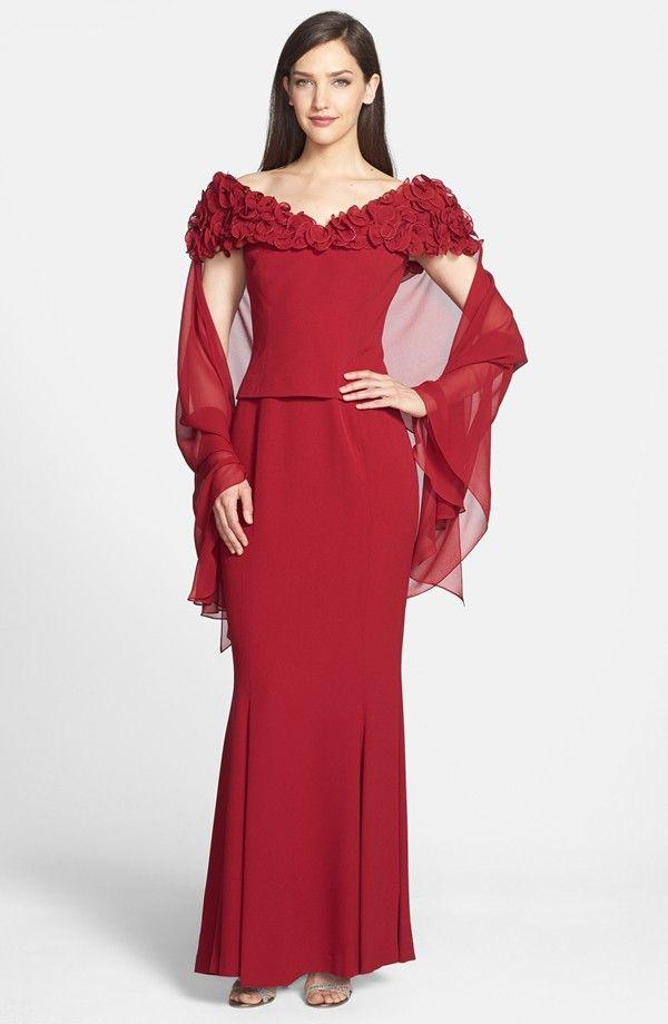 Alexander by Daymor - 2003 Ruffles Off Shoulder Evening Gown
