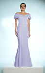 Petite Sophisticated Mermaid Off the Shoulder Dress With Ruffles by Alexander By Daymor