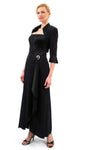 Petite A-line 3/4 Sleeves Straight Neck Gathered Wrap Natural Waistline Evening Dress/Mother-of-the-Bride Dress/Jacket Dress