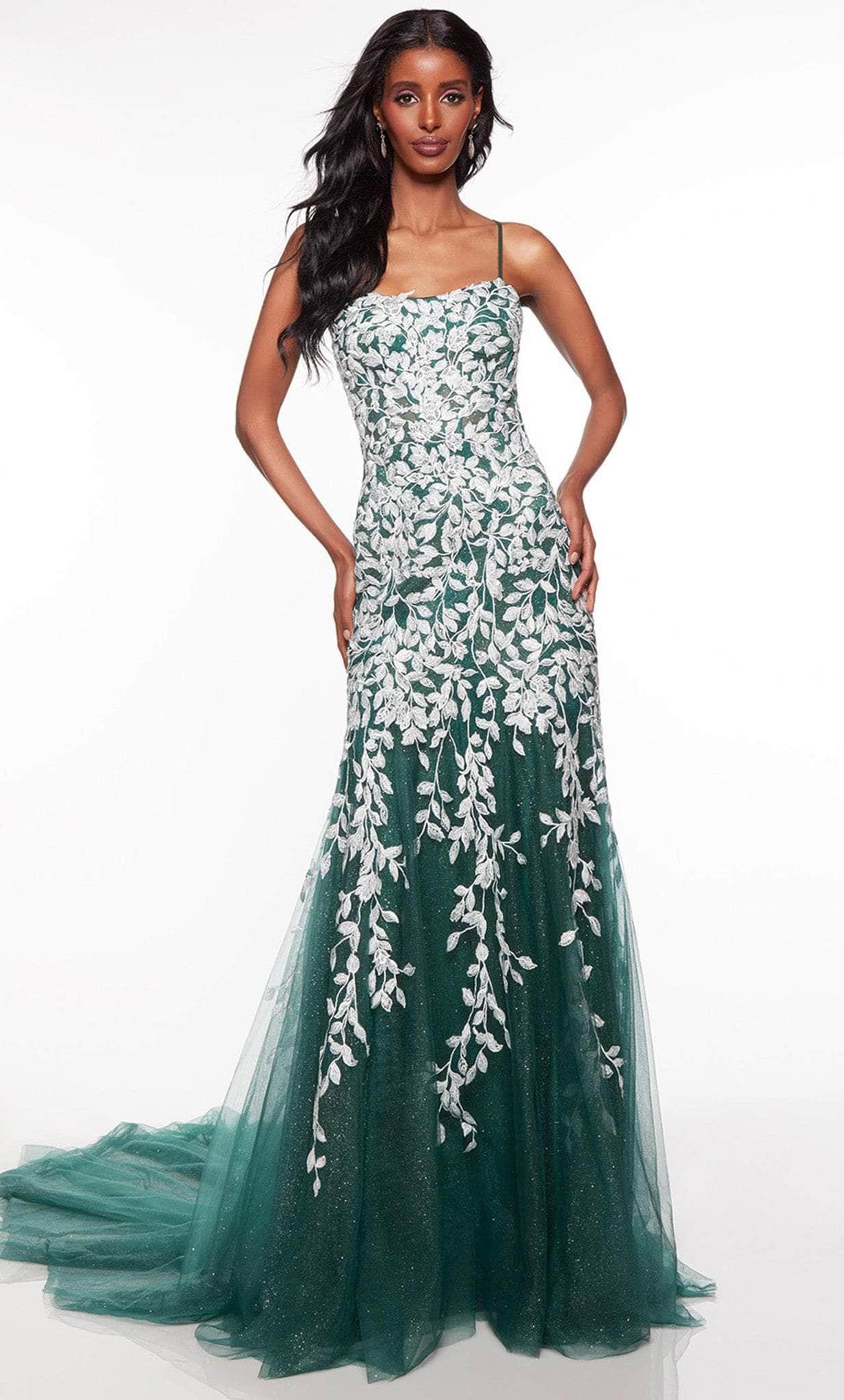 Alyce Paris 61418 - Scoop Foliage Appliqued Prom Gown
