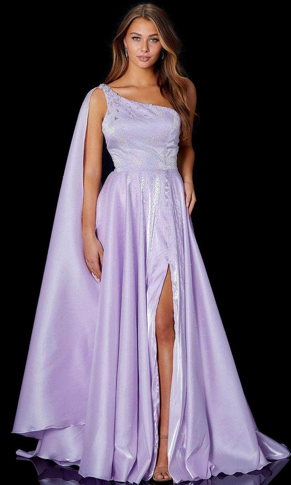 Amarra 87259 - Asymmetric with Shoulder Cape Evening Dress
