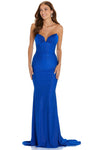 Sophisticated Strapless Sleeveless Sheath Sweetheart Jersey Corset Natural Waistline Flowy Glittering Ruched Back Zipper Floor Length Sheath Dress/Evening Dress with a Brush/Sweep Train