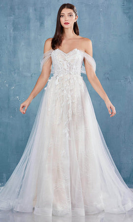 Andrea and Leo Off Shoulder A-Line Gown