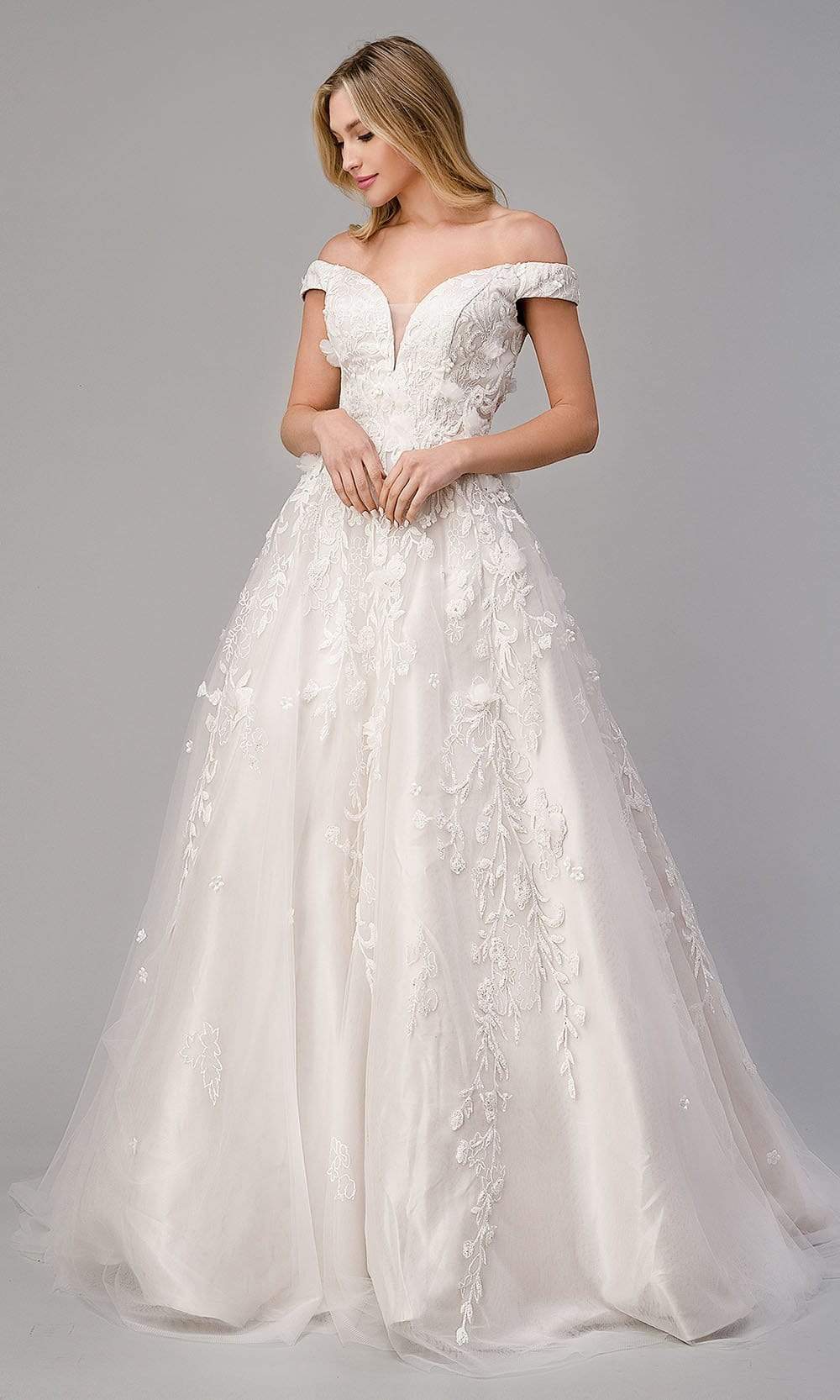 Andrea and Leo - A1027W Off Shoulder Embroidered Bridal Gown
