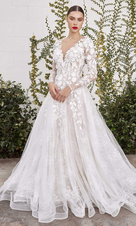 Illusion Wedding Dresses,Tulle Bridal Dress Open Back,WD00345