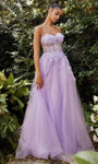 Strapless Sweetheart Tulle Floor Length Natural Waistline Puff Sleeves Sleeves Goddess Applique Open-Back Beaded Glittering Illusion Floral Print Dress with a Brush/Sweep Train