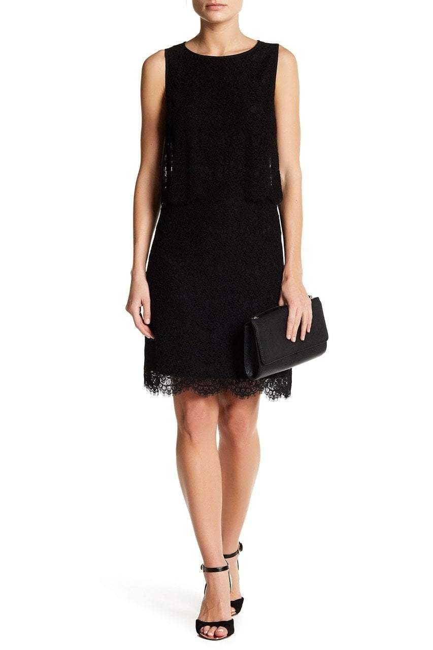 New Yorker's Apparel - 10629662 Sleeveless Popover Scalloped Lace Crepe Dress
