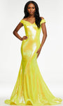 Natural Waistline Back Zipper Open-Back Sequined Off the Shoulder Mermaid Dress with a Brush/Sweep Train