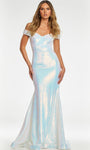 Strapless Back Zipper Open-Back Draped Sequined Mermaid Off the Shoulder Sweetheart Natural Waistline Dress with a Brush/Sweep Train