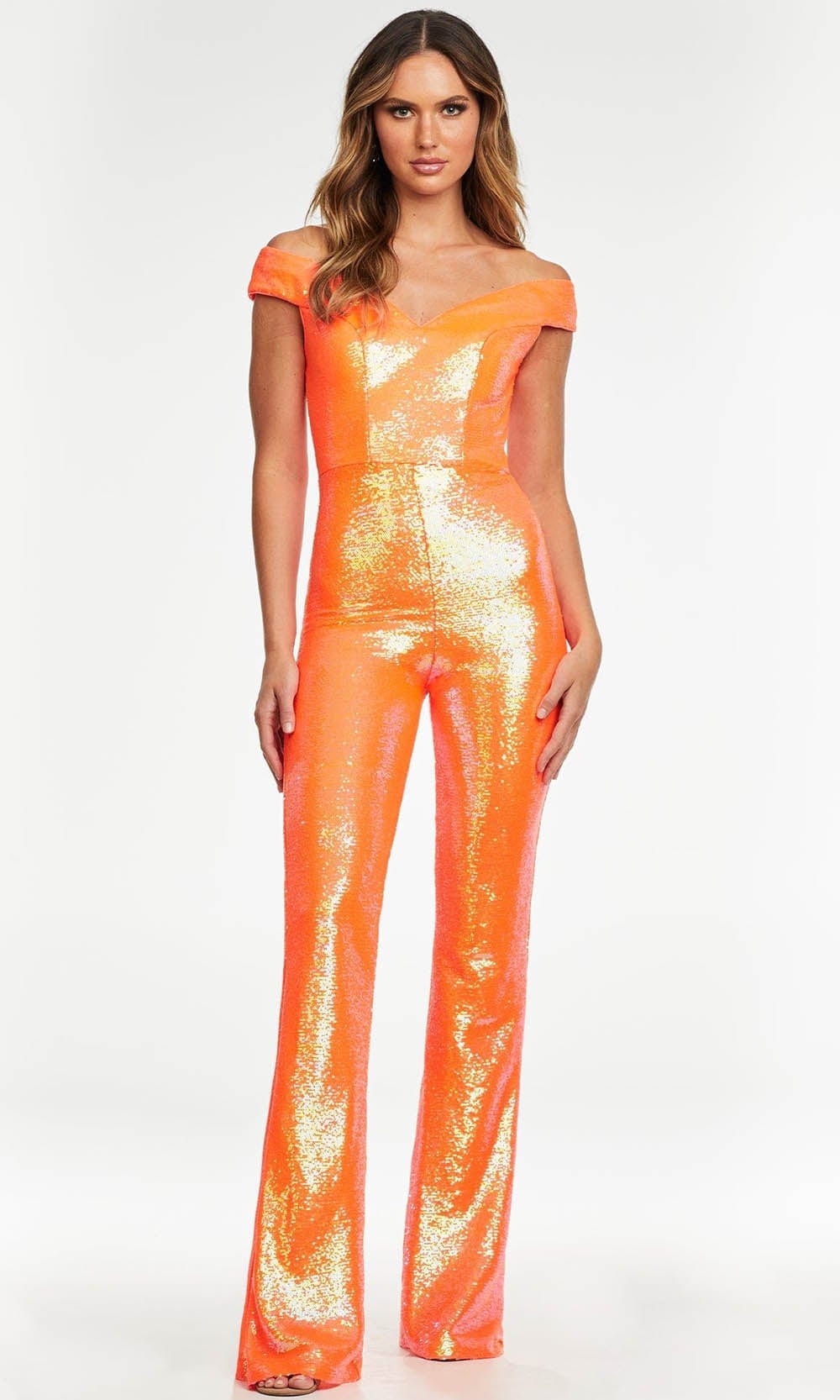 Ashley Lauren - 11111 Off Shoulder Sequin Jumpsuit