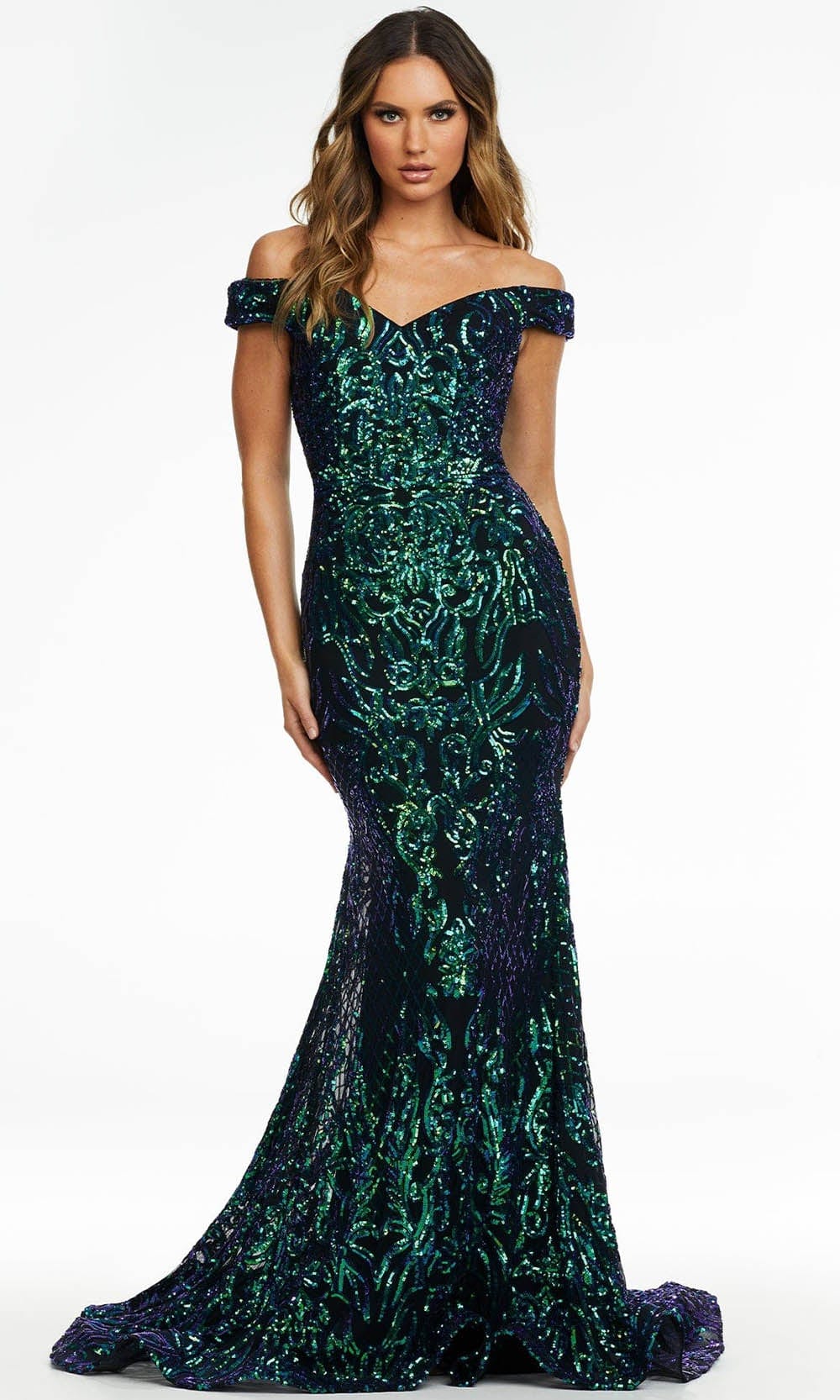 Ashley Lauren - 11112 Off Shoulder Sequin Gown
