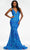 Ashley Lauren - 11113 Sequin Motif Long Gown Prom Dresses 0 / Royal/Turquoise