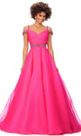 Tulle Off the Shoulder Spaghetti Strap Back Zipper Ruched Beaded Belted Floor Length Natural Waistline Sweetheart Party Dress With Rhinestones