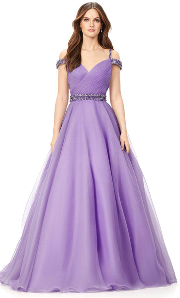 Natural Waistline Floor Length Tulle Off the Shoulder Spaghetti Strap Back Zipper Belted Beaded Ruched Sweetheart Party Dress With Rhinestones