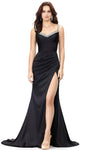 Sleeveless Sheath Mermaid Natural Waistline Floor Length Asymmetric Wrap Lace-Up Back Zipper Ruched Crystal Beaded Slit Sweetheart Satin Sheath Dress/Evening Dress with a Brush/Sweep Train