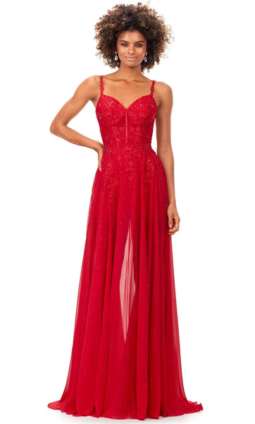 Sophisticated Applique Back Zipper Sheer Flowy Beaded Open-Back Sleeveless Sweetheart Corset Natural Waistline Romper with a Brush/Sweep Train