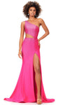 Mermaid Sleeveless Natural Waistline Beaded Cutout Open-Back Slit Asymmetric Jersey Evening Dress/Prom Dress with a Brush/Sweep Train