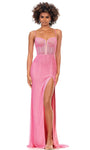 Sleeveless Spaghetti Strap Floor Length Corset Natural Waistline Open-Back Sheer Slit Back Zipper Fitted Beaded Sheath Plunging Neck Sweetheart Sheath Dress/Evening Dress with a Brush/Sweep Train