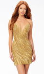 V-neck Strapless Plunging Neck General Print Natural Waistline Sequined Glittering Back Zipper V Back Sheath Fall Cocktail Short Sheath Dress