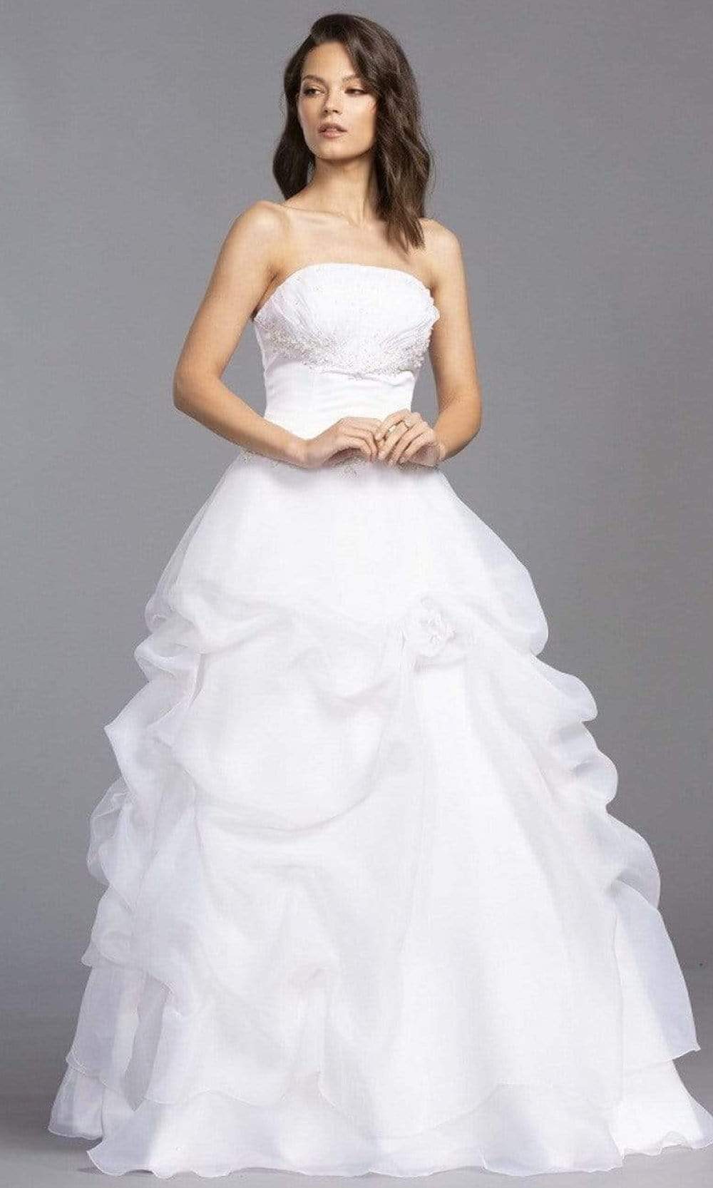 Aspeed Bridal - LH039 Straight Neck Layered Soft Tulle Dress
