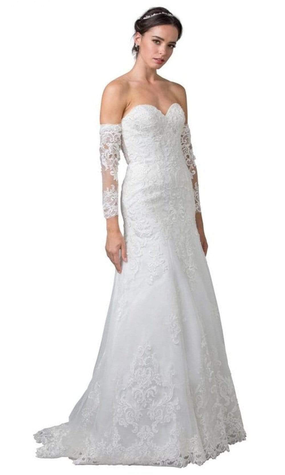 Aspeed Bridal - W2376 Arm Sleeve Sweetheart Bridal Gown
