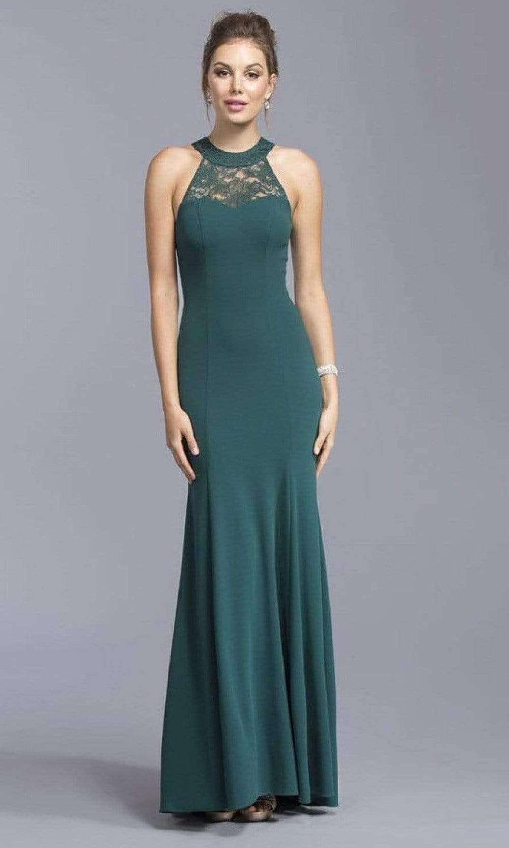 Aspeed Design - D144 Lace Halter Neck Trumpet Dress
