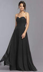 A-line Strapless Floor Length Sweetheart Natural Waistline Open-Back Beaded Lace-Up Applique Dress