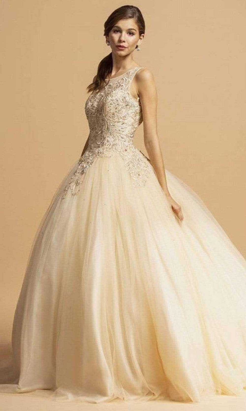 Aspeed Design - L2102 Illusion Jewel Ball Gown
