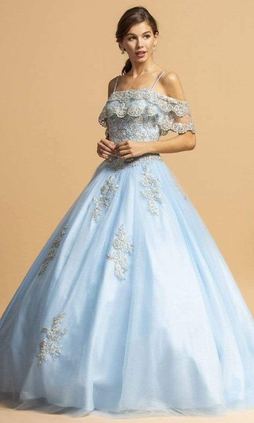 Aspeed Design - L2132 Appliqued Off Shoulder Ball Gown
