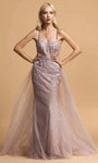 A-line Mermaid Embroidered Back Zipper Floor Length Natural Waistline Sleeveless Sweetheart Evening Dress