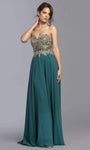 Tall A-line Strapless Natural Waistline Sweetheart Open-Back Beaded Back Zipper Applique Dress with a Brush/Sweep Train