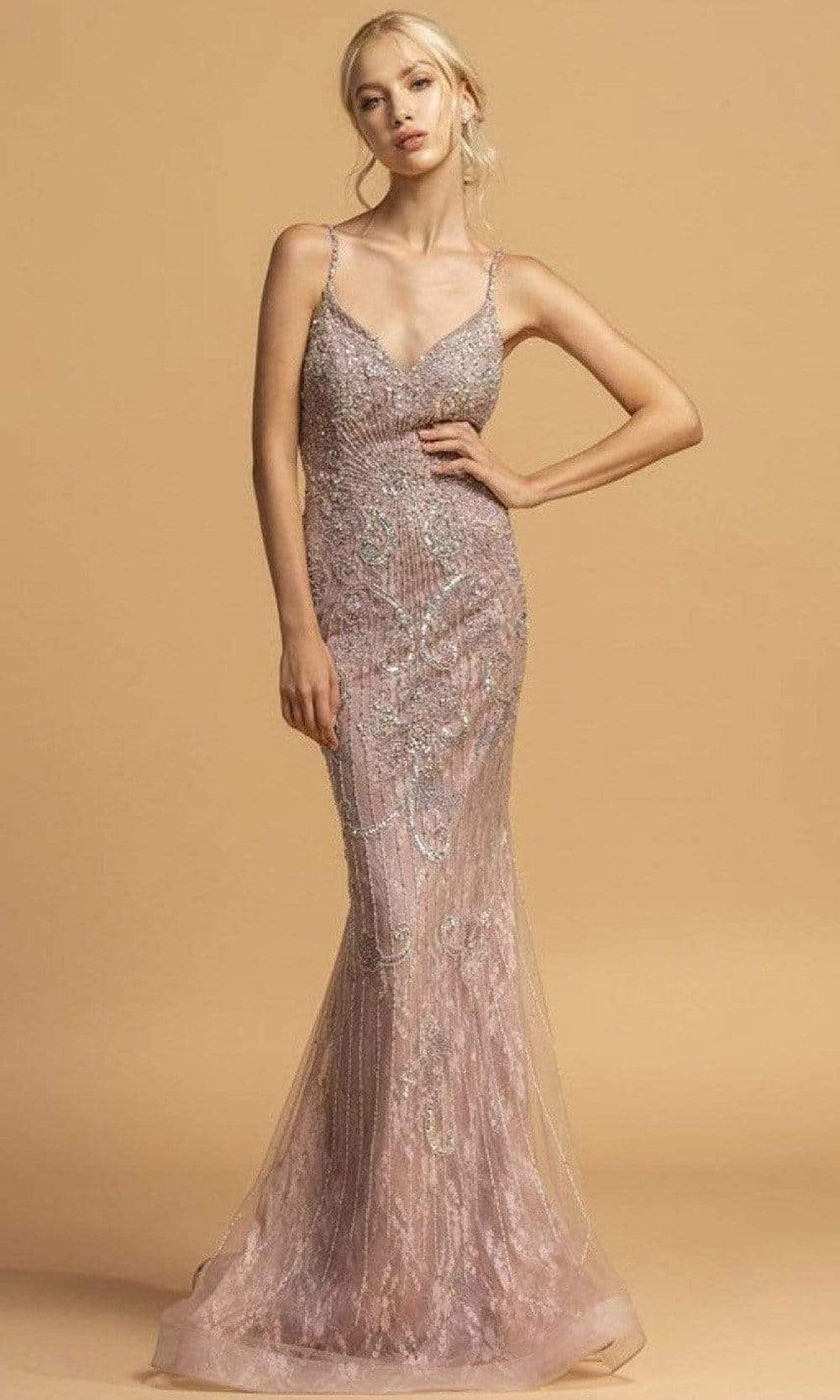 Aspeed Design - L2230 Appliques A-Line Evening Dress
