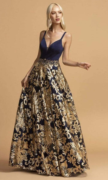 Tall A-line Natural Waistline Sequined Back Zipper Illusion Applique Open-Back Sleeveless Plunging Neck Sweetheart Floor Length Dress