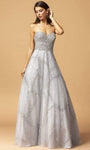 A-line Sweetheart Beaded Open-Back Back Zipper Floor Length Sleeveless Natural Waistline Evening Dress/Prom Dress/Party Dress
