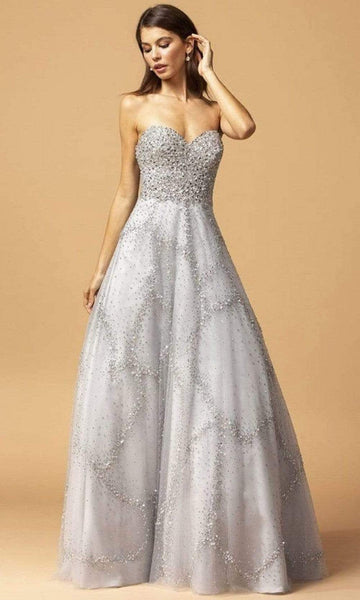 A-line Natural Waistline Sleeveless Open-Back Back Zipper Beaded Floor Length Sweetheart Evening Dress/Prom Dress/Party Dress