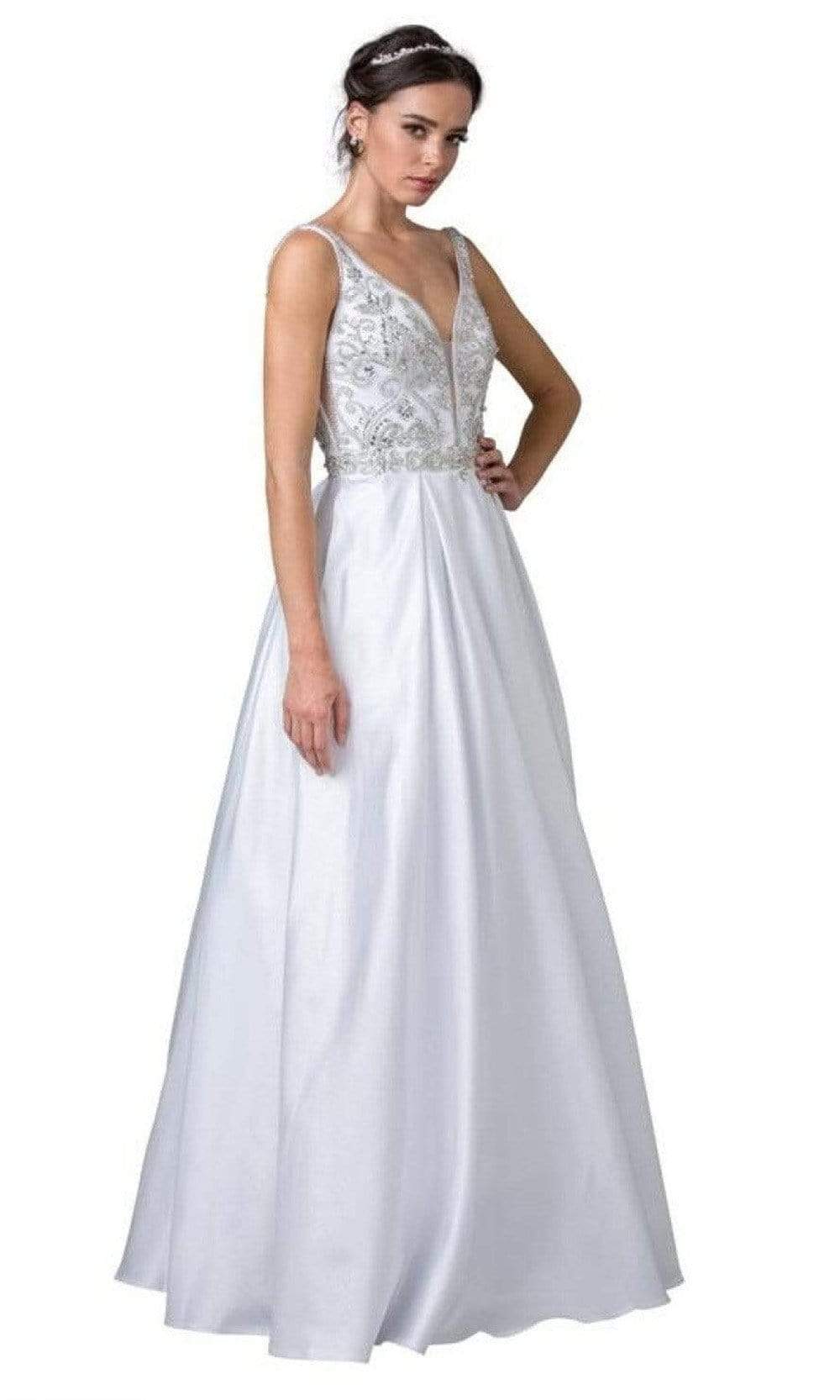 Aspeed Design - L2261 Jewel-Trimmed Cutout Back Dress
