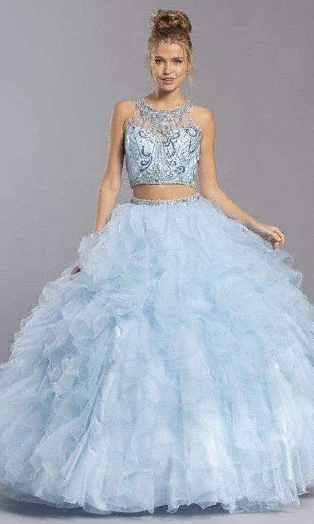 Aspeed Design - L2281 Illusion Jewel Two Piece Ball Gown
