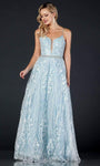 A-line Lace Sleeveless Spaghetti Strap Floor Length Plunging Neck Sweetheart Lace-Up Open-Back Natural Waistline Evening Dress/Prom Dress