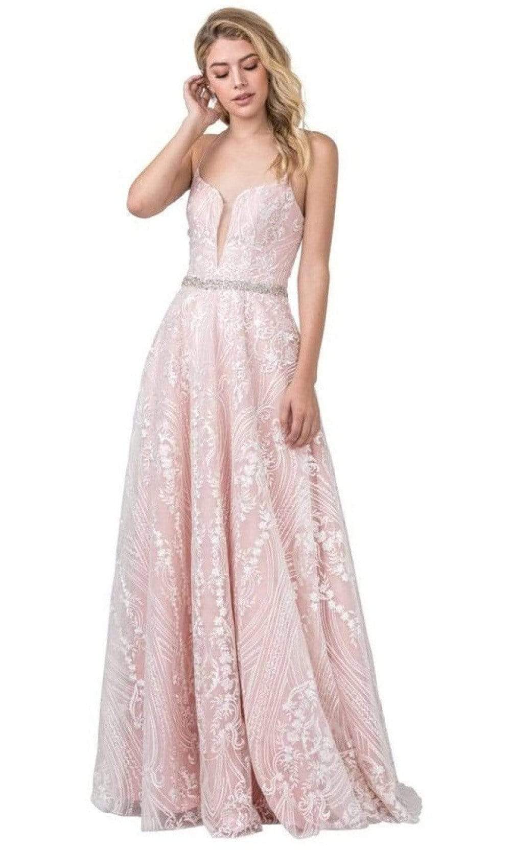 Aspeed Design - L2373 Lace A-Line Simple Prom Dress
