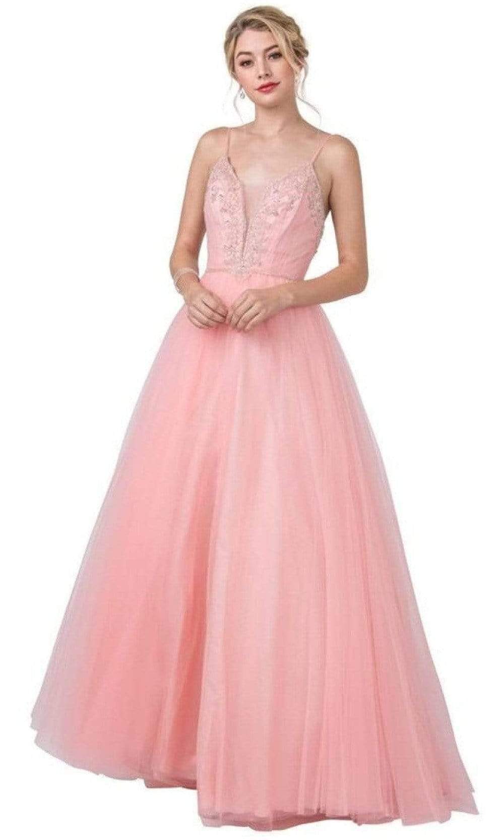 Aspeed Design - L2379 Beaded Full Length Simple Prom Dress
