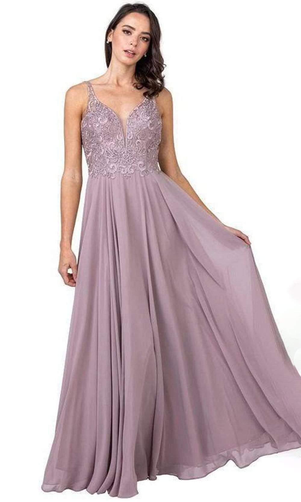 Aspeed Design - L2385 Sleeveless Lace Ornate Long Dress
