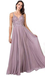 A-line Sheer Back Sheer Beaded Back Zipper Natural Waistline Floor Length Sleeveless Sweetheart Dress