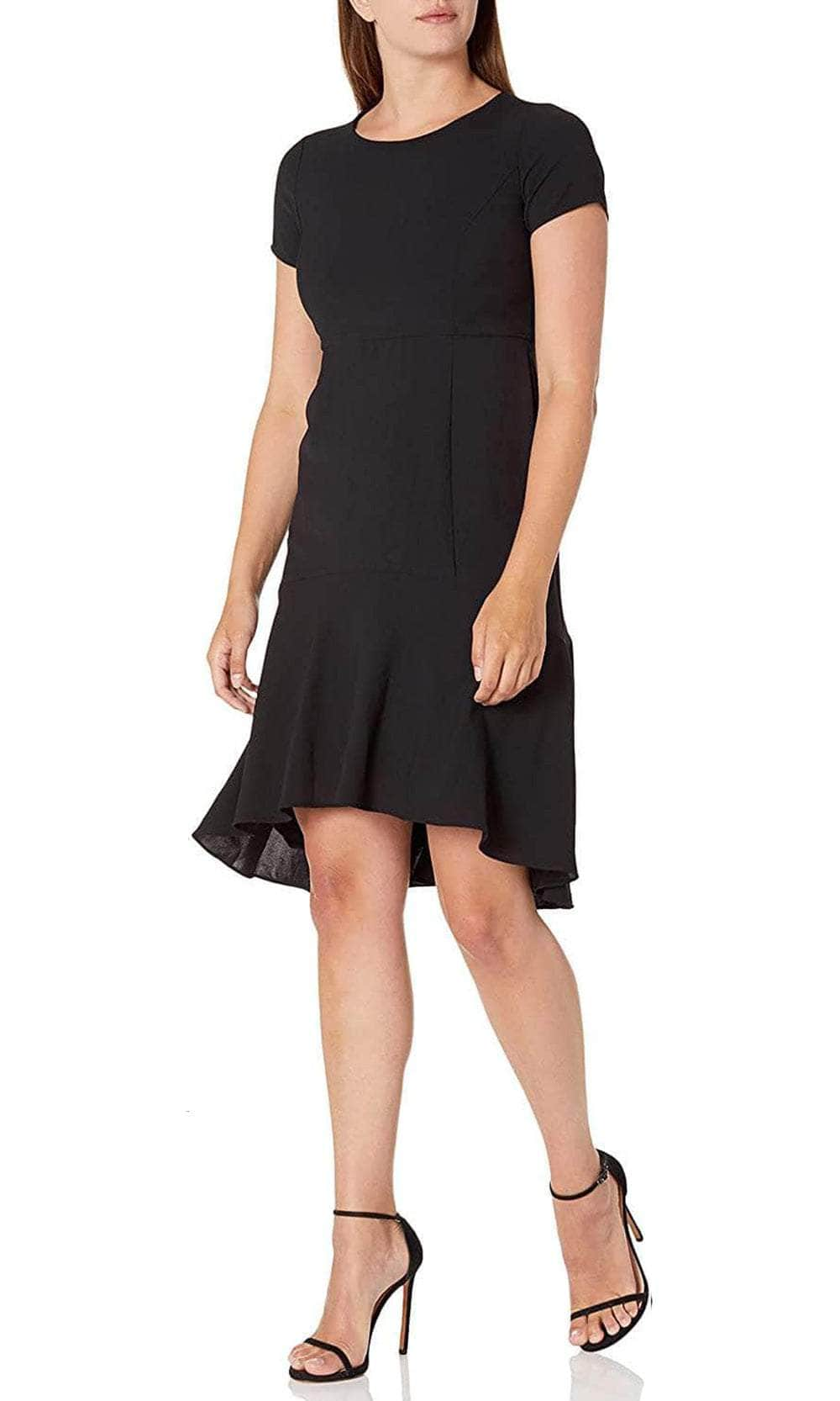 Immediate Apparel 1P01W54 - Short Sleeve High Low Flounce Dress
